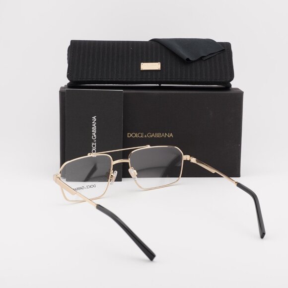 Dolce & Gabbana DG1345 02 Rectangle Eyeglasses 56mm - Gold - Picture 4 of 10